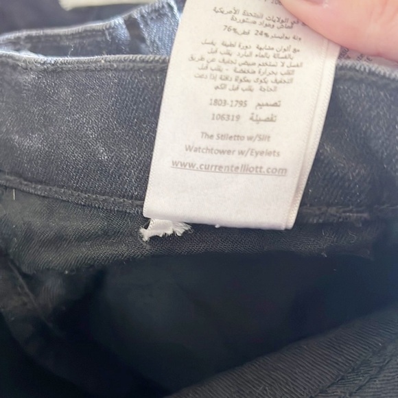 Current Elliott The Stiletto Black 80's Skinny Cropped At The Ankle Jean - Picture 11 of 12